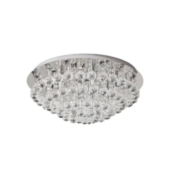 Lindby plafón Antonino, 8 luces, cromo, cristal, 55cm
