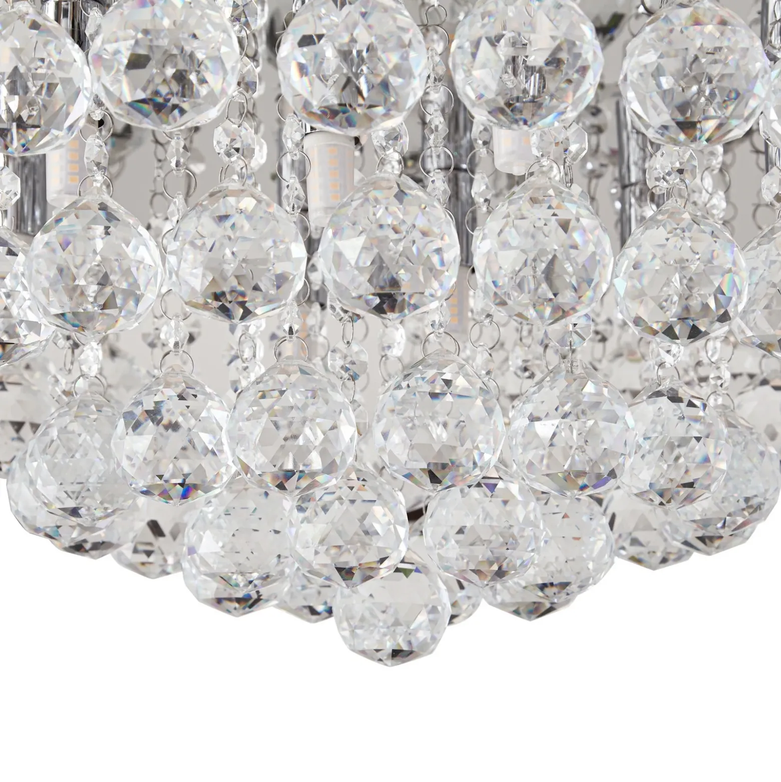 Lindby plafón Antonino, 8 luces, cromo, cristal, 55cm