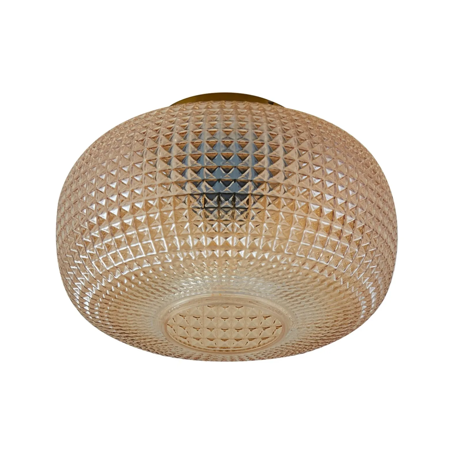 Lindby Plafón Hildur, Ø 25 cm, ámbar, cristal
