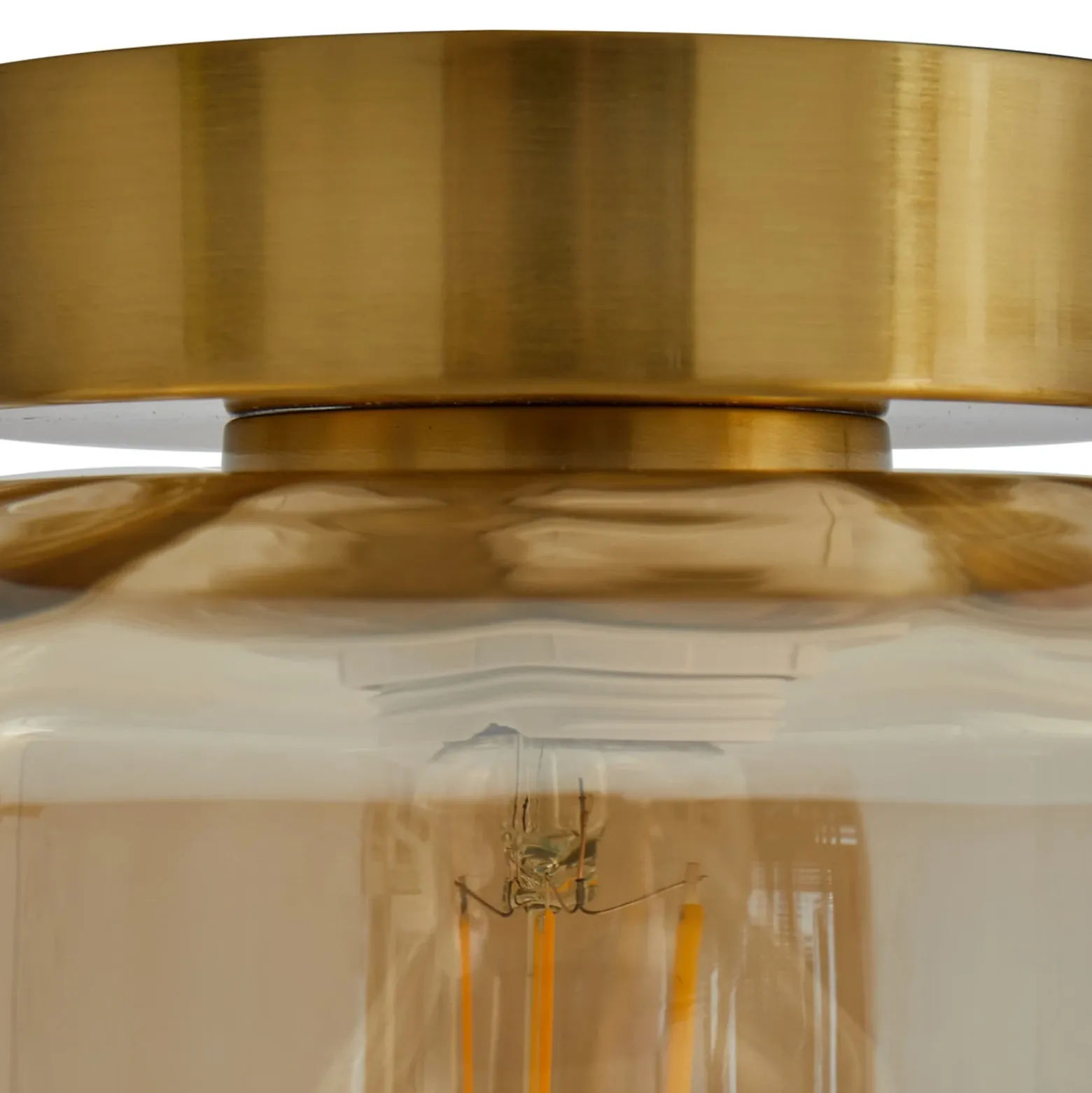 Lindby Plafón Hildur, ámbar, cristal, Ø 22 cm