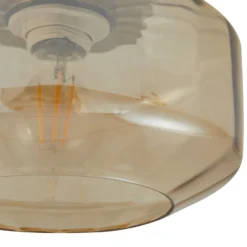 Lindby Plafón Hildur, ámbar, cristal, Ø 22 cm