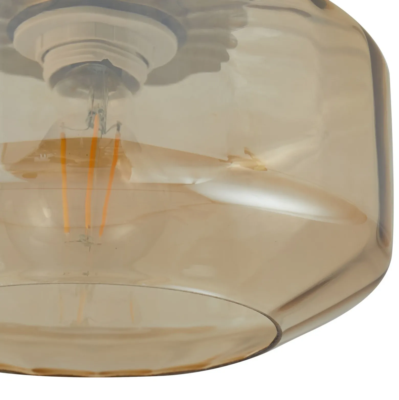Lindby Plafón Hildur, ámbar, cristal, Ø 22 cm