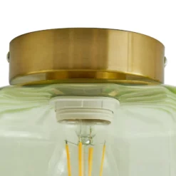 Lindby Plafón Hildur, verde, cristal, Ø 22 cm