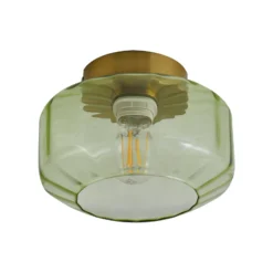 Lindby Plafón Hildur, verde, cristal, Ø 22 cm