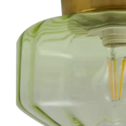 Lindby Plafón Hildur, verde, cristal, Ø 22 cm