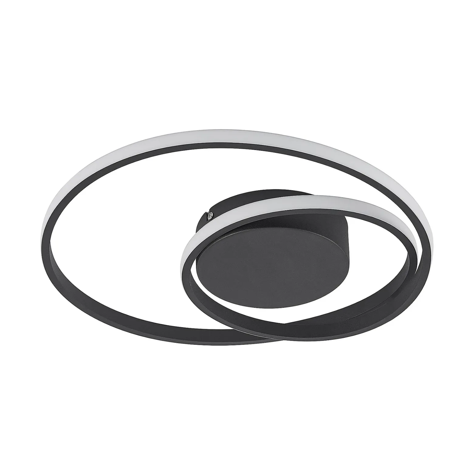 Lindby Plafón LED Emisua, negro, CCT, atenuable