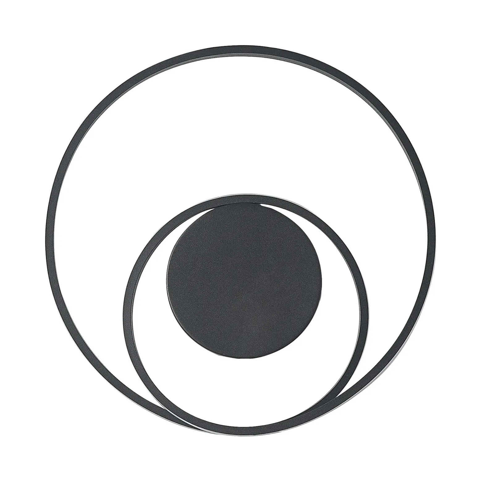 Lindby Plafón LED Emisua, negro, CCT, atenuable