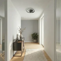 Lindby Plafón LED Emisua, negro, CCT, atenuable