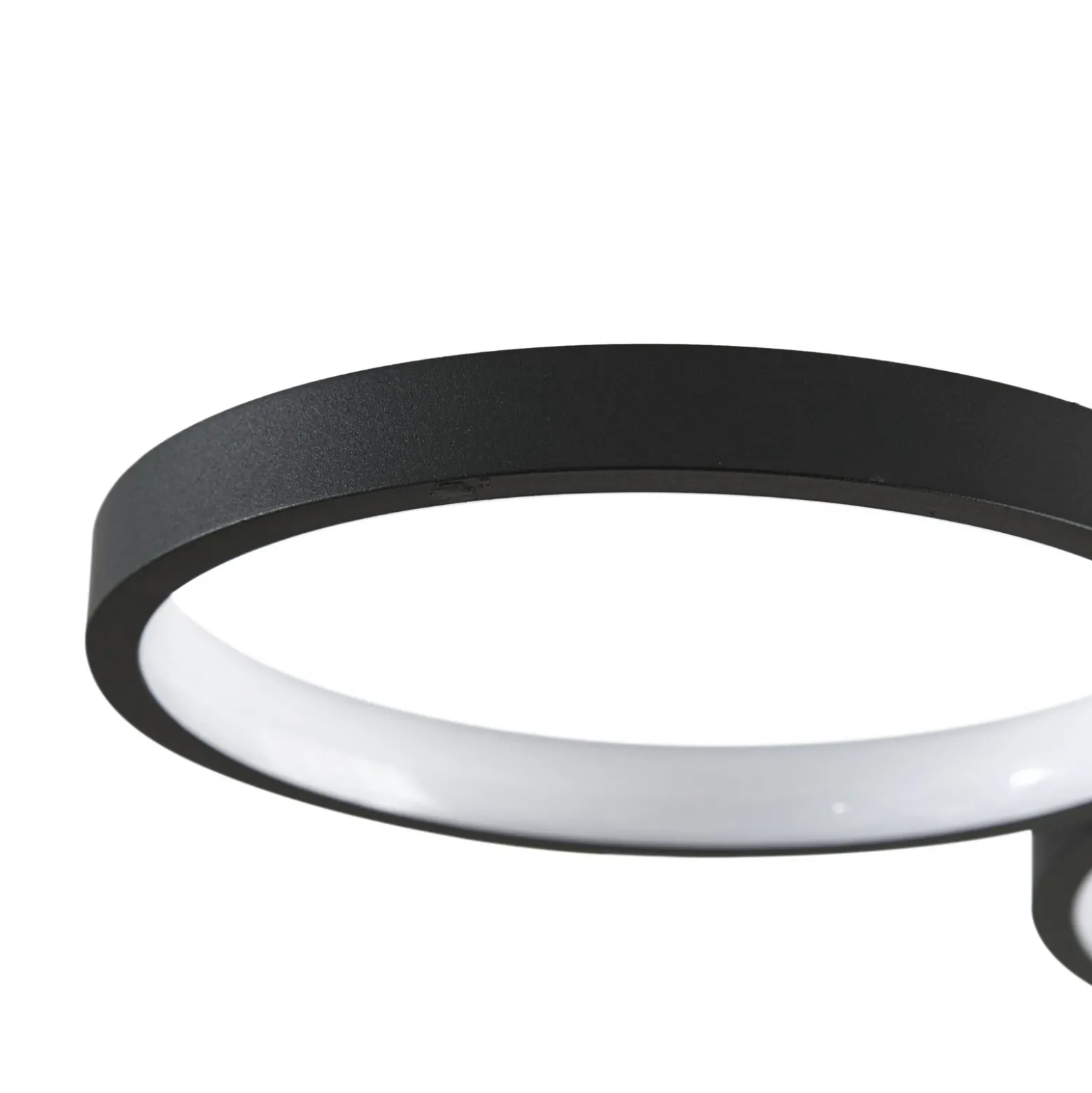 Lindby Plafón LED Evengeline, negro, aluminio, 88 cm