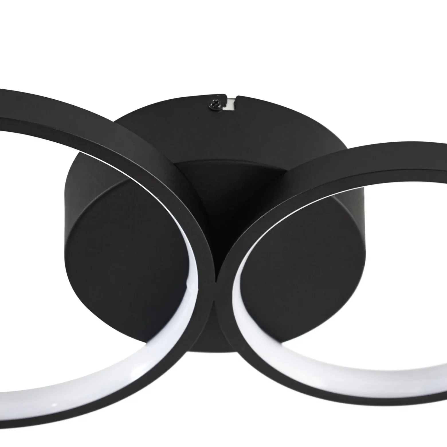Lindby Plafón LED Evengeline, negro, aluminio, 88 cm