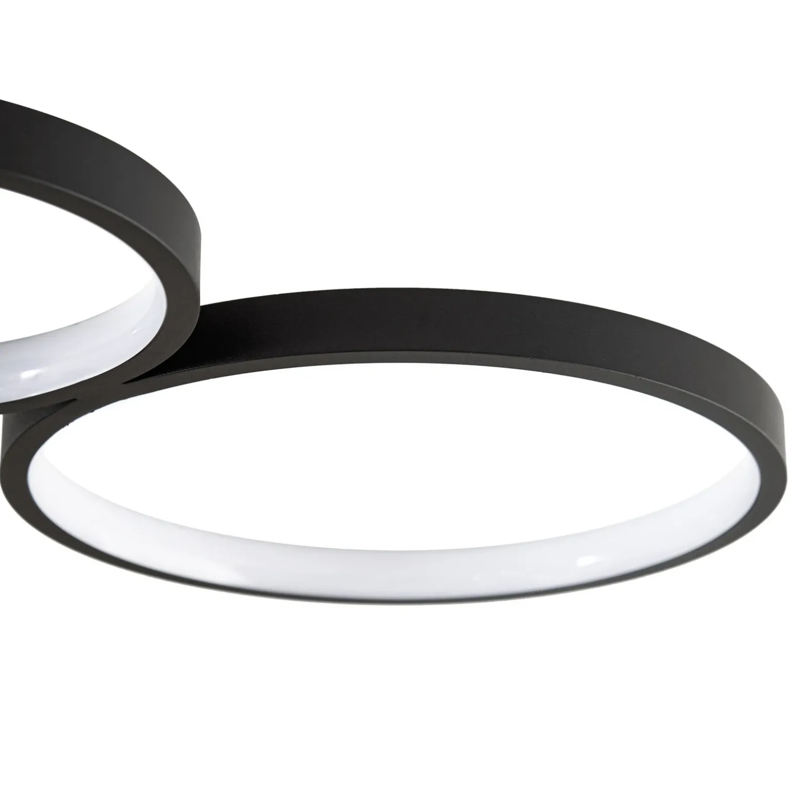 Lindby Plafón LED Evengeline, negro, aluminio, 88 cm