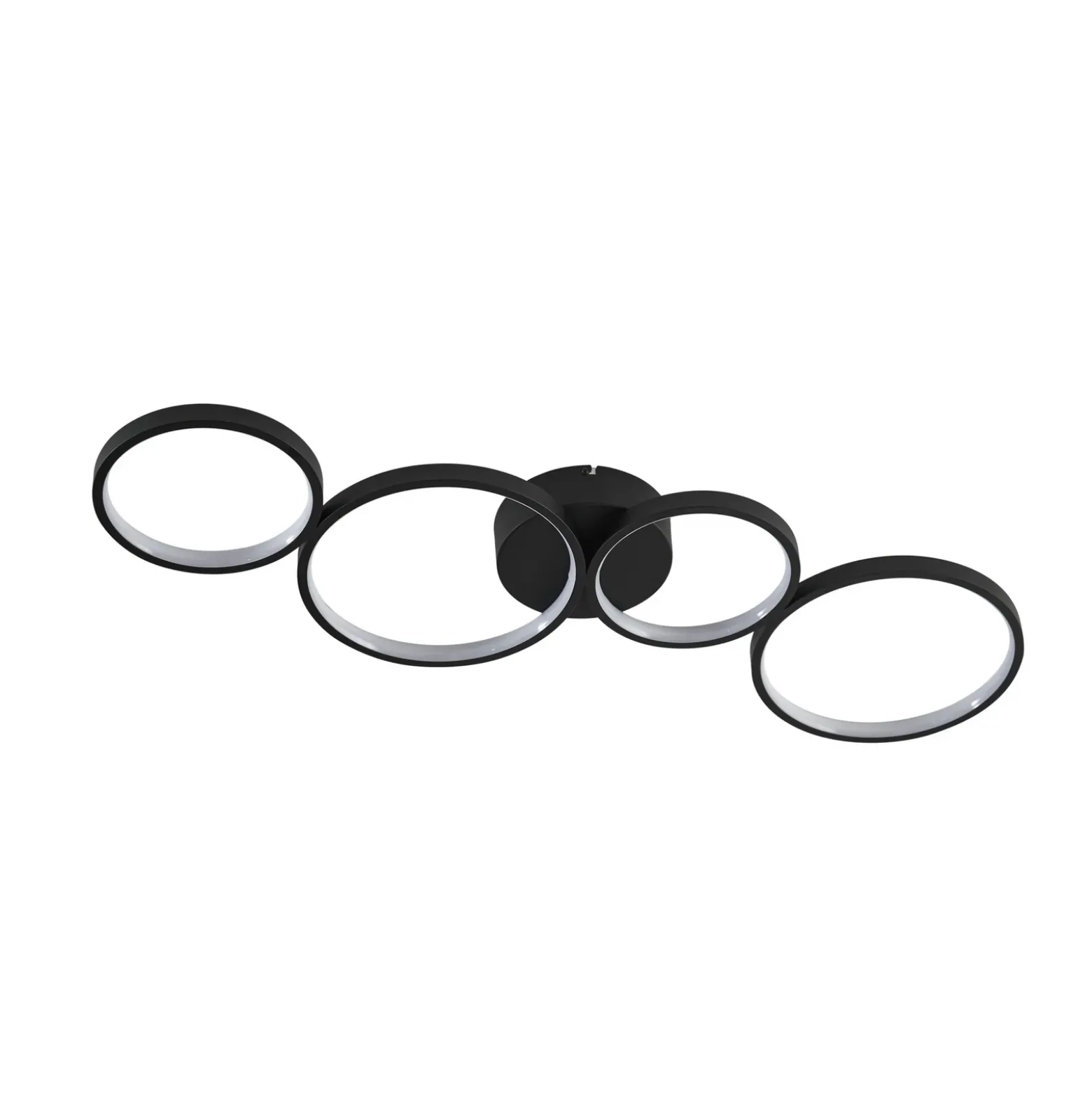 Lindby Plafón LED Evengeline, negro, aluminio, 88 cm