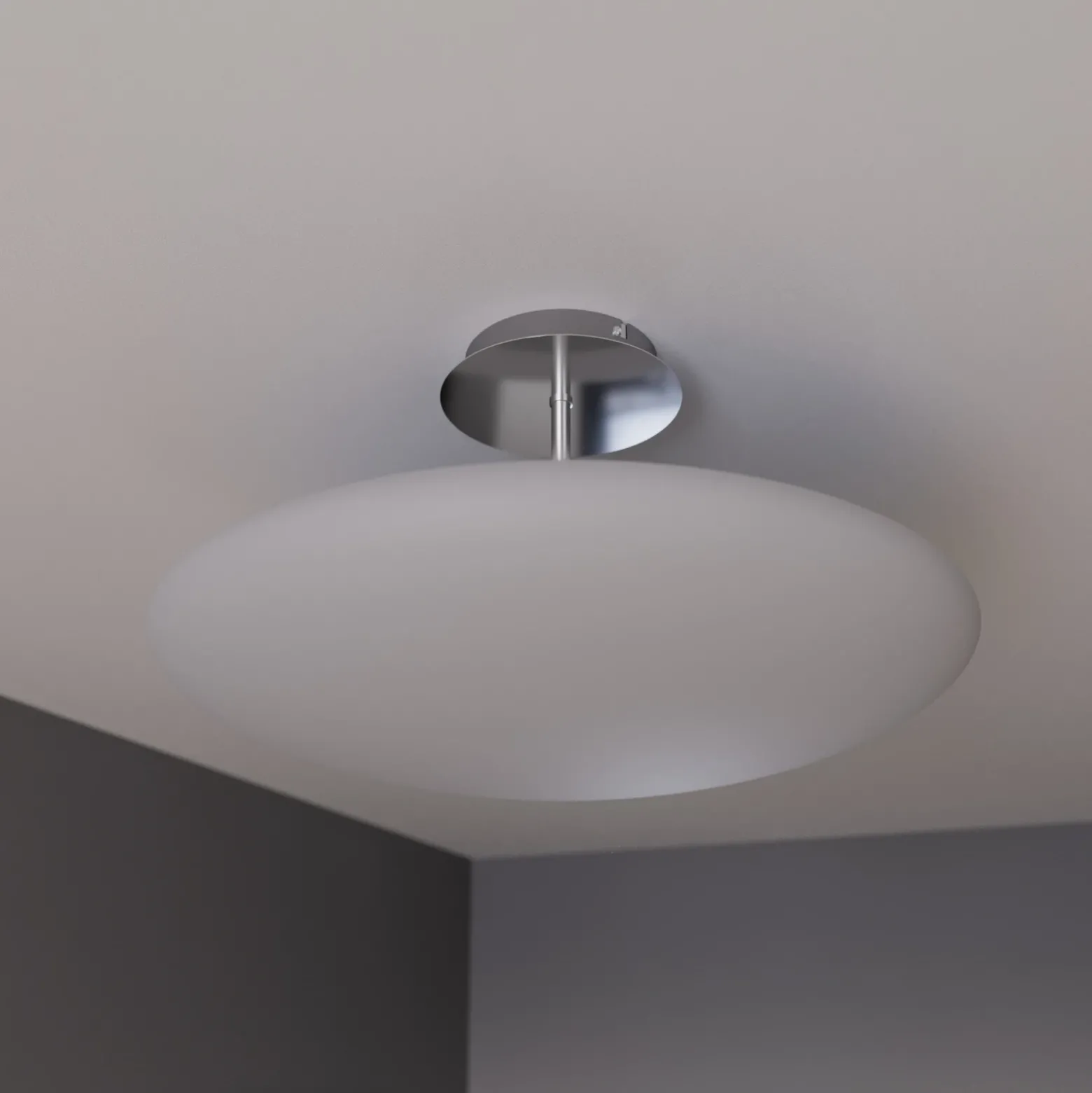 Lindby Plafón LED Gunda, blanco, cristal, Ø 48 cm, atenuable