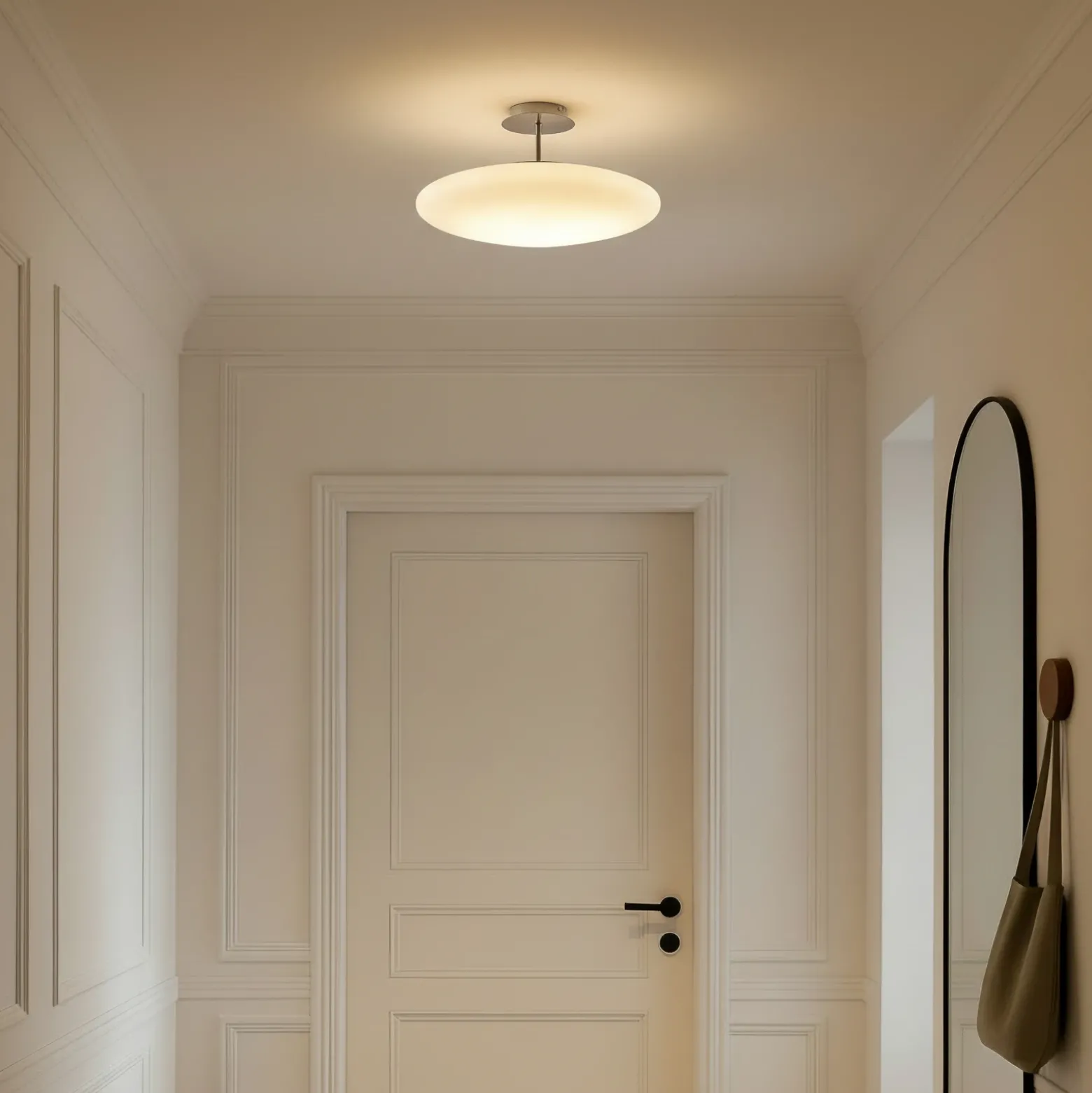 Lindby Plafón LED Gunda, blanco, cristal, Ø 48 cm, atenuable