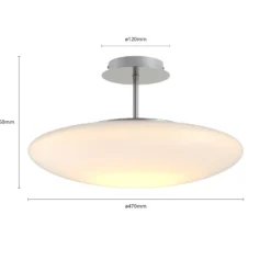 Lindby Plafón LED Gunda, blanco, cristal, Ø 48 cm, atenuable