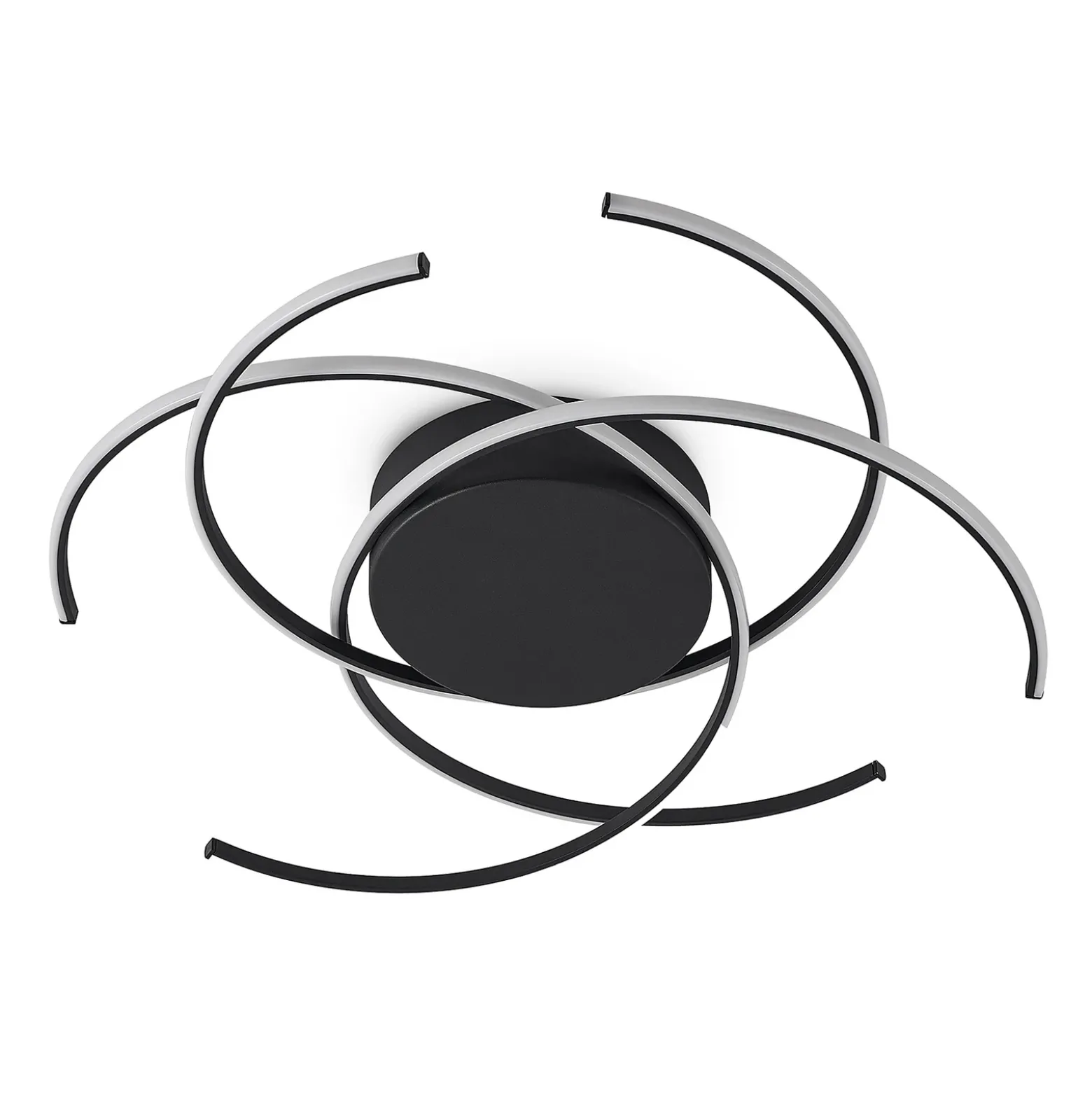 Lindby plafón LED, Hamza, Ø 49 cm, negro, aluminio