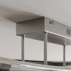 Lindby Plafón LED Jarda, cristal, 134 cm de largo, atenuable