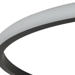 Lindby plafón LED Kyron, negro, aluminio, atenuable, Ø45cm