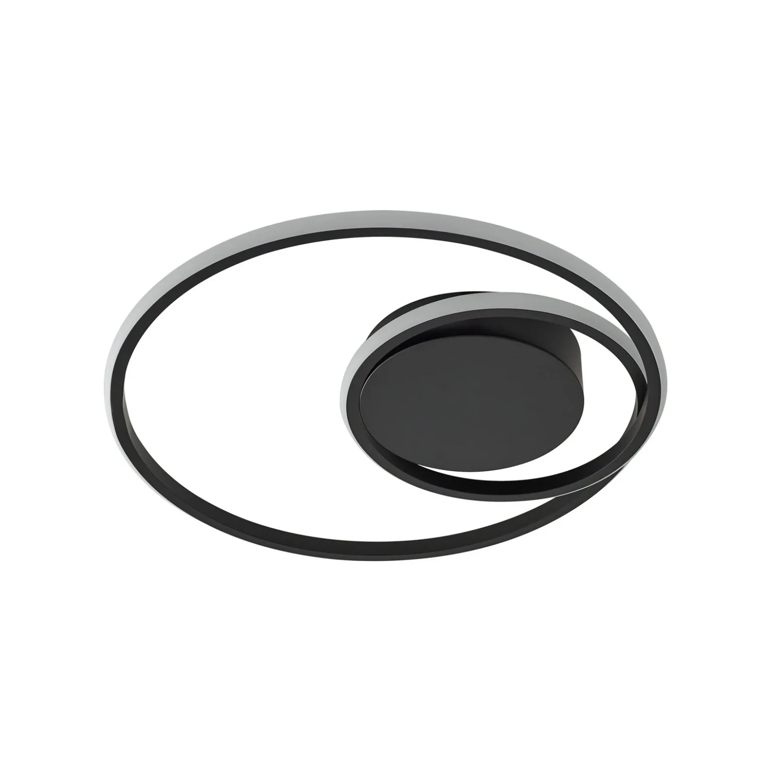 Lindby plafón LED Kyron, negro, aluminio, atenuable, Ø45cm