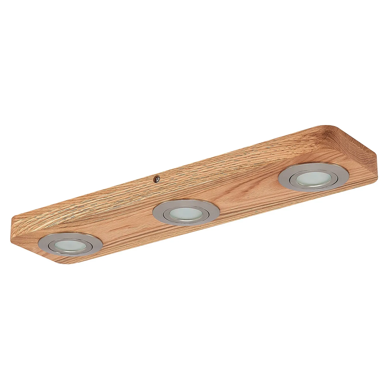 Lindby Plafón LED Mikari, 48 cm, madera, orientable