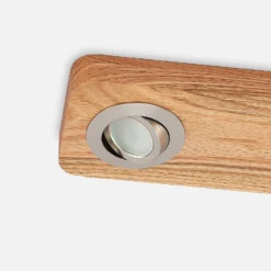 Lindby Plafón LED Mikari, 48 cm, madera, orientable