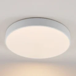 Lindby Plafón LED Simera, Ø 50cm, blanco, metal