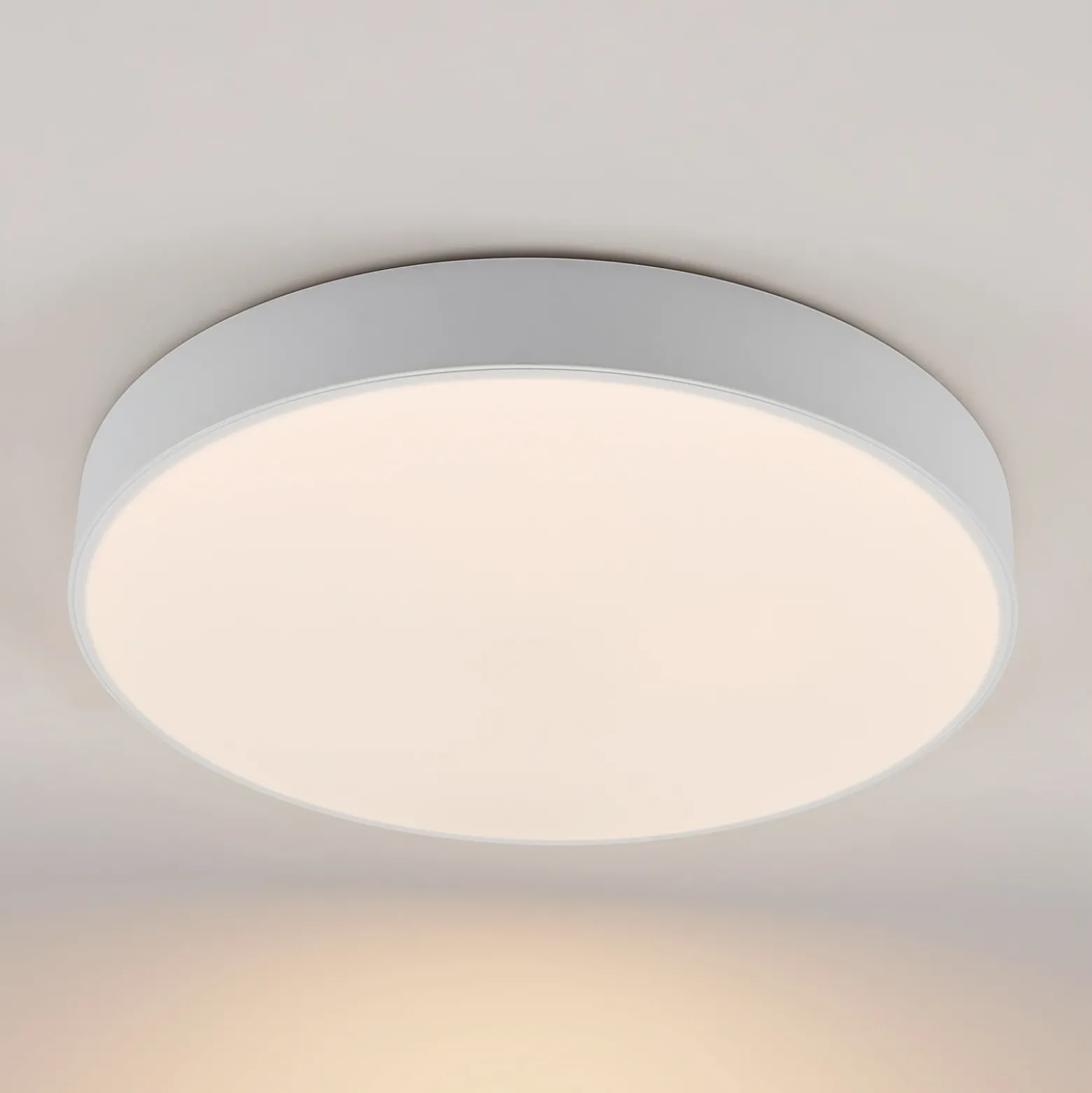 Lindby Plafón LED Simera, Ø 50cm, blanco, metal