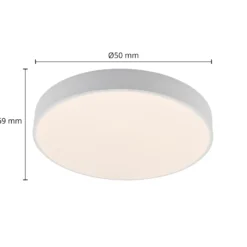 Lindby Plafón LED Simera, Ø 50cm, blanco, metal