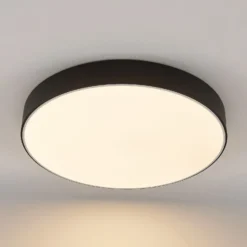Lindby Plafón LED Simera, Ø 50cm, negro, metal