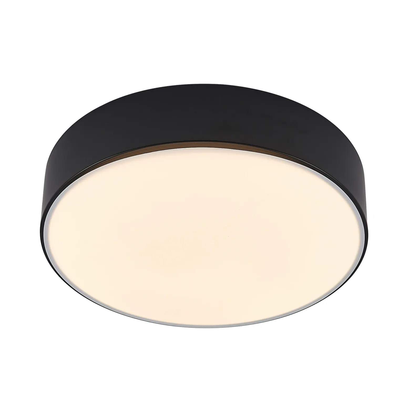 Lindby Plafón LED Simera, Ø 30 cm, negro, blanco