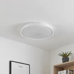 Lindby Plafón LED Sleya Ø 50 cm, blanco, CCT, atenuable