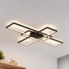 Lindby Plafón LED Tetson, negro, metal, atenuable