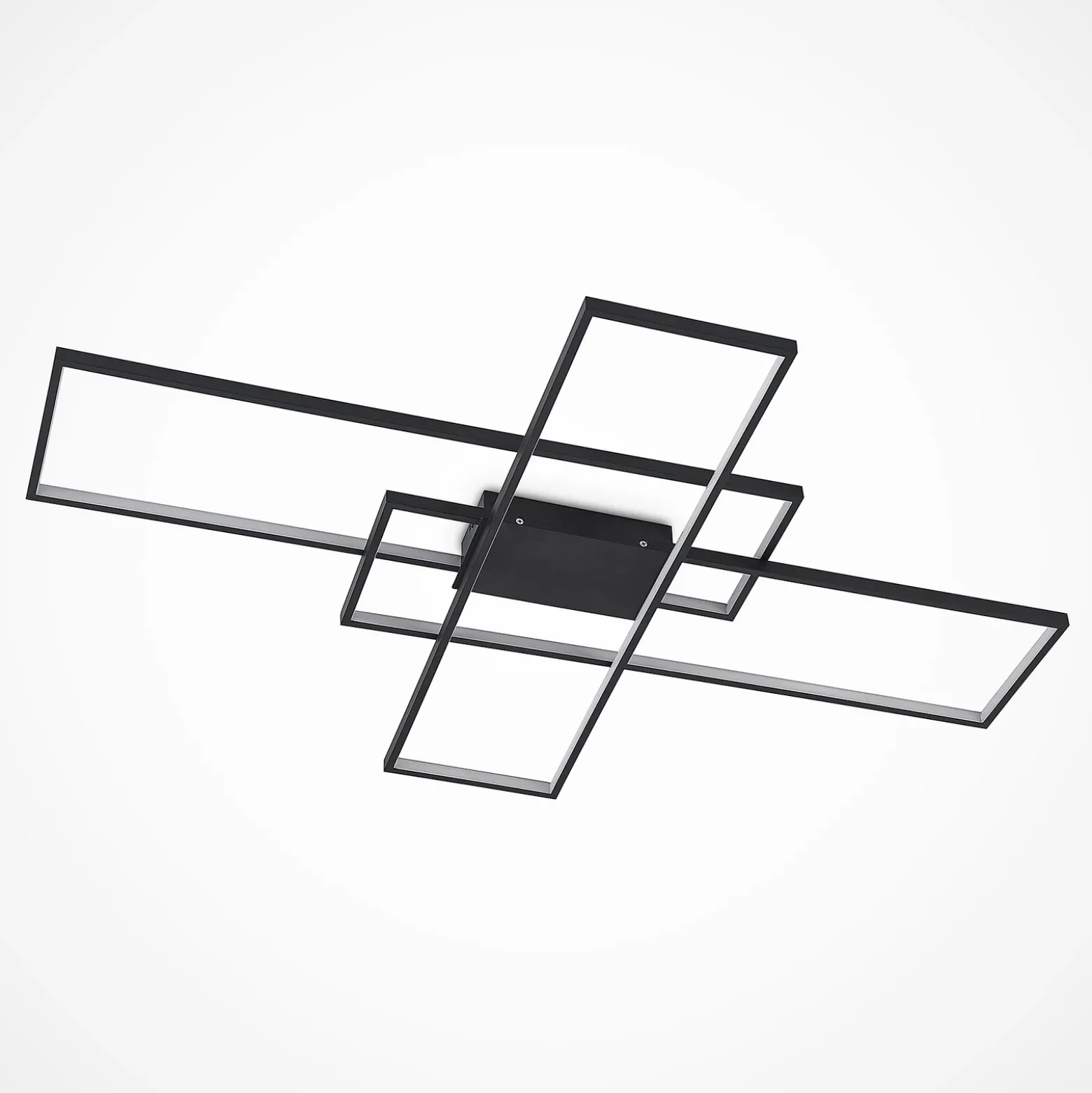 Lindby Plafón LED Tetson, negro, metal, atenuable