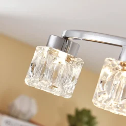 Lindby Plafón LED Yaro, 8 luces, cromo, atenuable