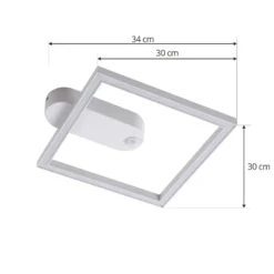 Lindby Plafón LED Yulla, blanco, detector de movimiento