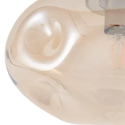 Lindby Plafón Lelia, ámbar, cristal, Ø 35 cm
