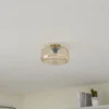 Lindby Plafon Hildur, Ø 28,5 cm, ámbar, cristal