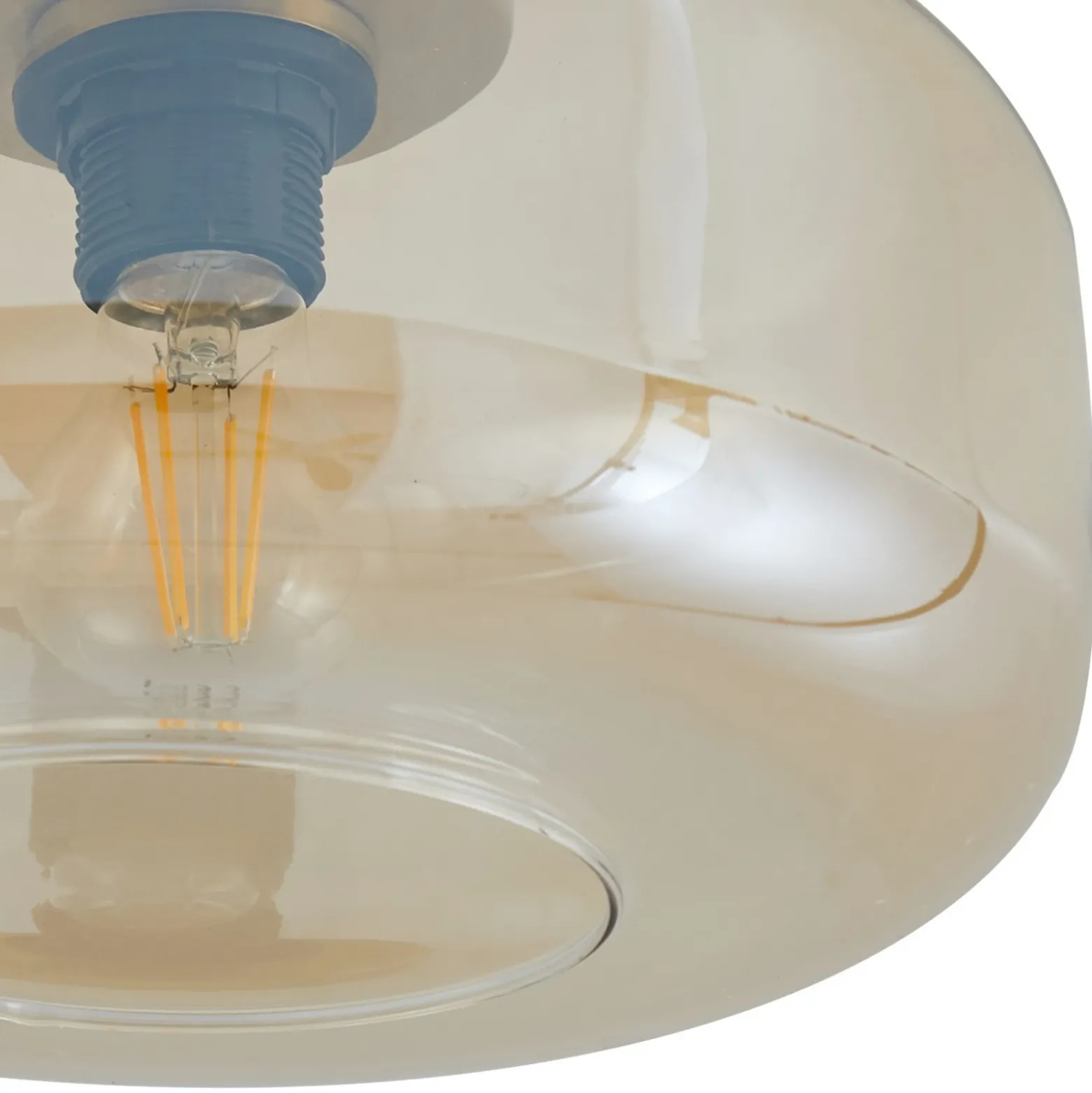 Lindby Plafon Hildur, Ø 28,5 cm, ámbar, cristal