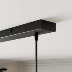 Lindby Rangina lámpara colgante, 100 cm, cobre, 3 luces, cristal