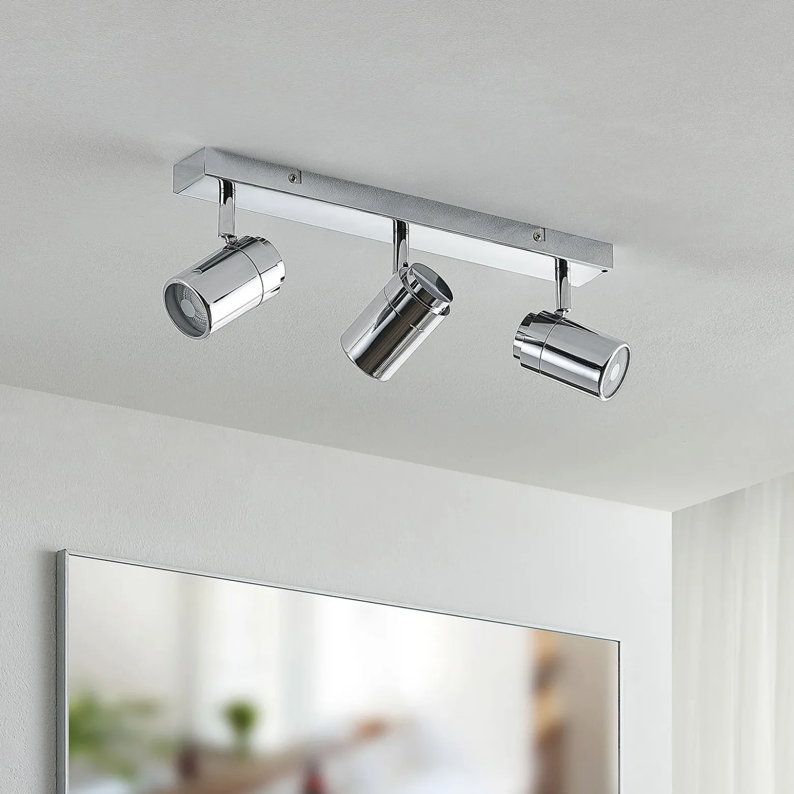 Lindby Remilan downlight de techo, cromo, largo
