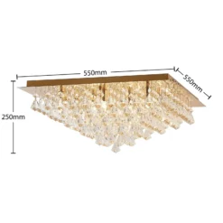 Lindby Rimedia lámpara de techo, oro, 55 cm
