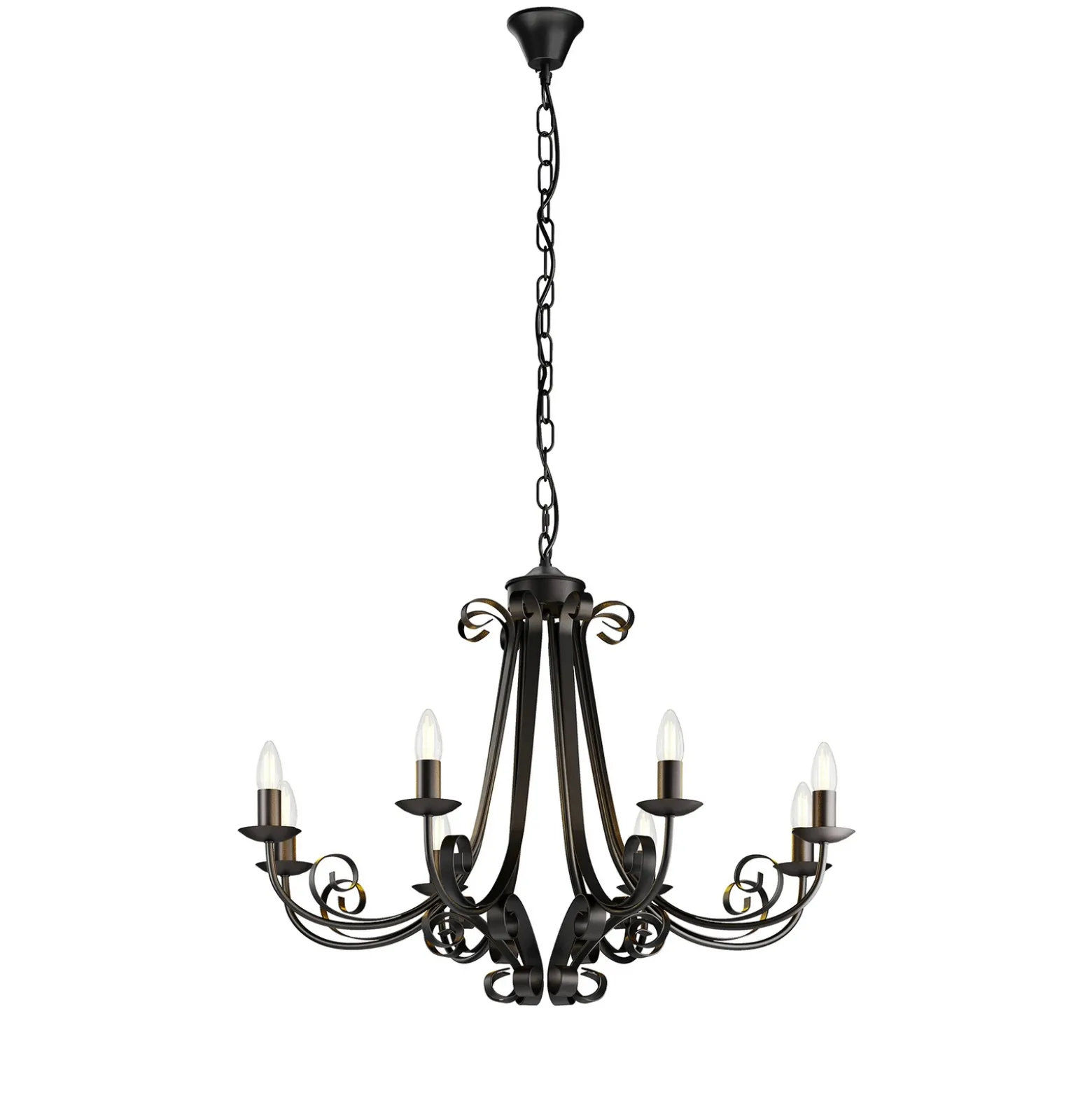 Lindby Scaleria lámpara de araña, 8 luces, marrón