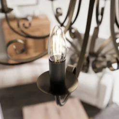 Lindby Scaleria lámpara de araña, 8 luces, marrón
