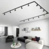 Lindby sistema de riel monofásico Linaro, GU10, 14 luces, negro