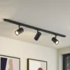 Lindby sistema de riel trifásico Linaro, GU10, 3 luces, negro
