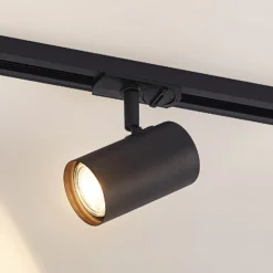 Lindby sistema de riel trifásico Linaro, GU10, 3 luces, negro