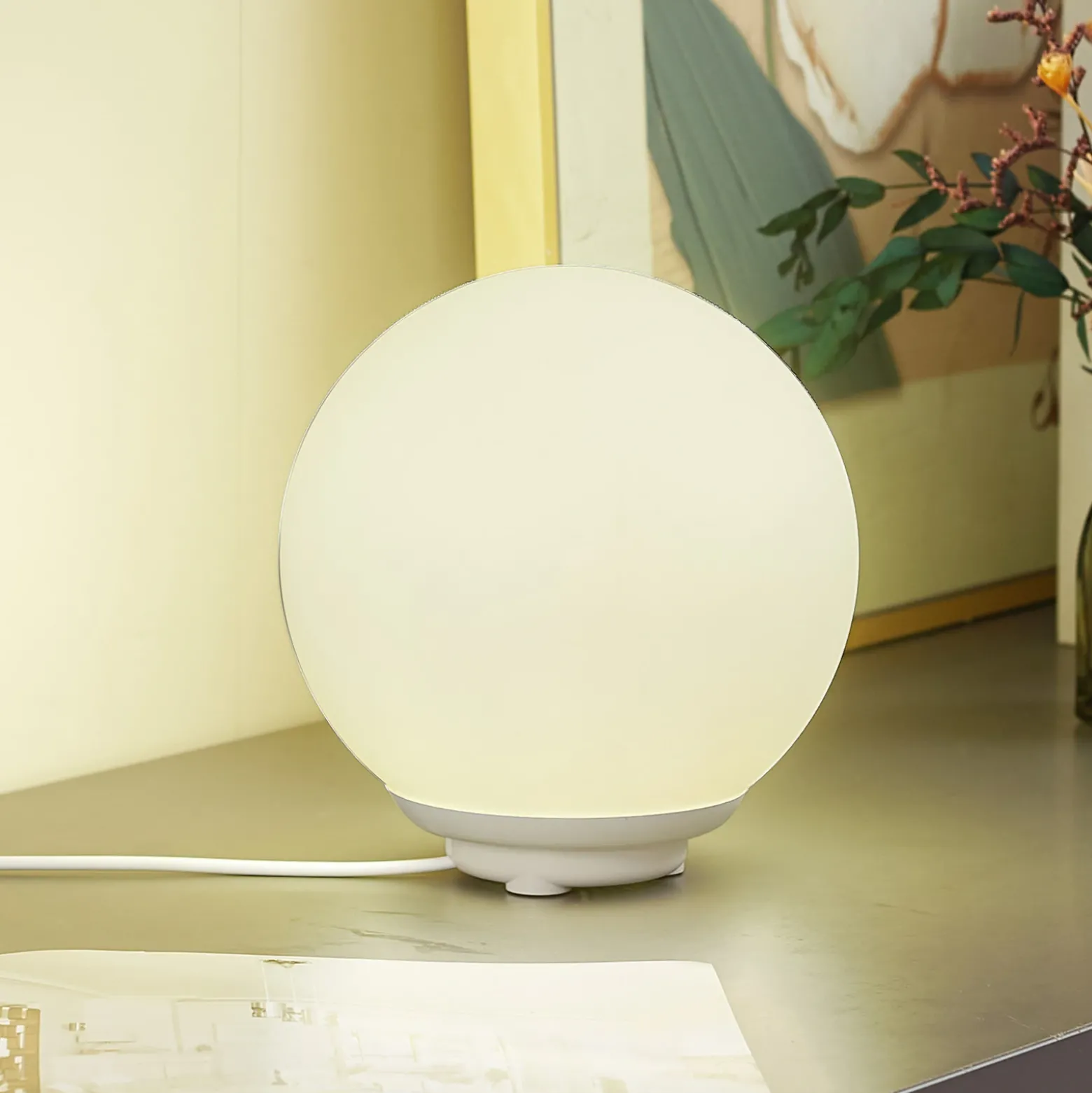Lindby Smart lámpara de mesa LED Cosmia, blanco, cristal, Tuya