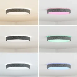 Lindby Smart lámpara LED de techo Elmor Ø 39 cm gris RGB CCT