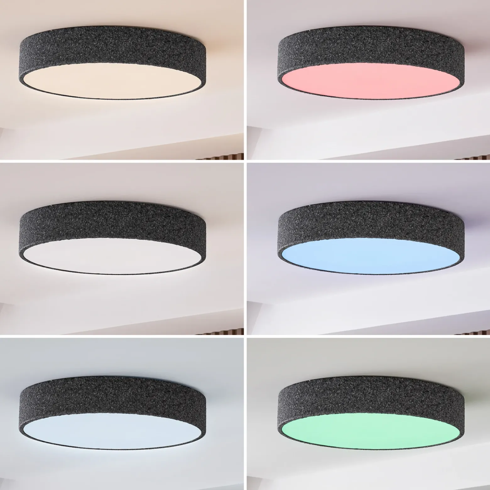 Lindby Smart lámpara LED de techo Elmor Ø 45 cm gris RGB CCT