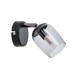 Lindby Spot Katjana, 1 luz, 16,9 cm de altura, cristal ahumado